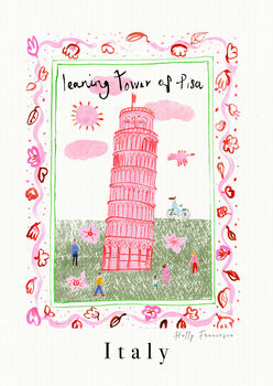 Leaning Tower Of Pisa Italian Landmark Travel Print, 2 of 3