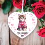 Personalised Tabby Cat Love Decoration, thumbnail 1 of 2