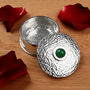 Green Agate Engraved Pewter Box Personalised May Birthstone Gifts, thumbnail 1 of 7