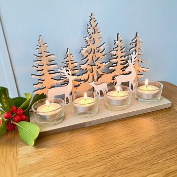 Christmas Tree And Deer Tea Light Holder, 3 of 3