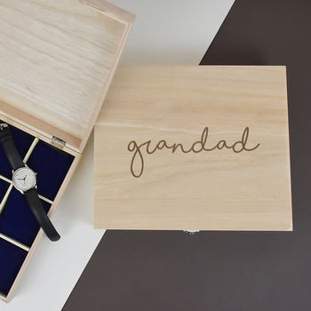 Personalised Name Wooden Watch Box, 2 of 9
