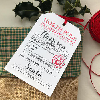 Personalised North Pole Express Delivery Tag, 2 of 3