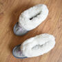 Peacock Pink Sheepskin Moccasins Slippers, thumbnail 1 of 6