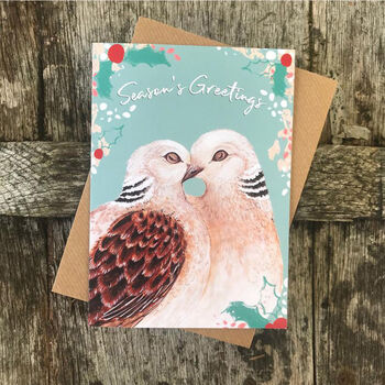 Two Turtle Doves Christmas Card Blank Inside, 2 of 2