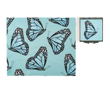 Blue Butterfly Compact Mirror And Lens Cloth Set, 9 of 9