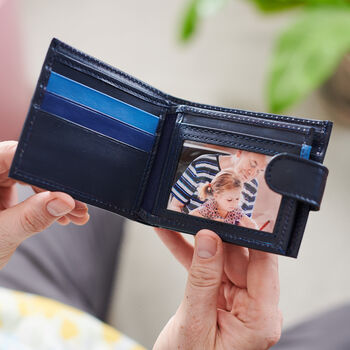 Personalised Colour Block Leather Wallet And Photo Card, 4 of 4