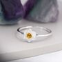 Sterling Silver Cute Blossom Daffodil Flower Ring, thumbnail 2 of 11