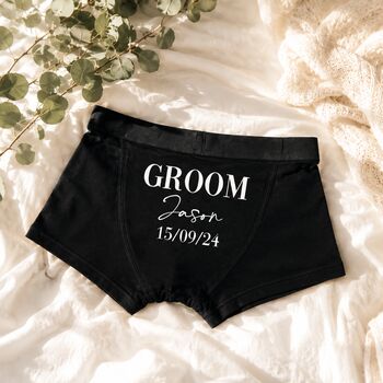 Personalised Groom Boxers Groom Gifts Best Man Proposal, 2 of 12
