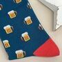 Men's Bamboo Beer Socks In Teal, thumbnail 2 of 2