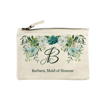 Monogrammed Floral Makeup Bag, 10 of 12