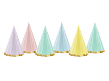 Pastel And Gold Luxury Party Hats X Six, 2 of 3