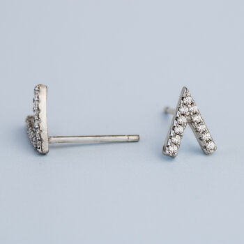 Sterling Silver Crystal Point Stud Earrings, 4 of 6