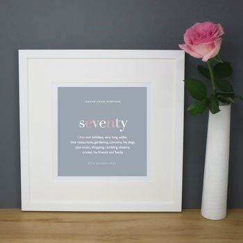 Personalised 70th Birthday Print And Mount, 2 of 7