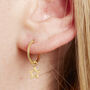 Gold Plated Star Hoop Earrings, thumbnail 2 of 5