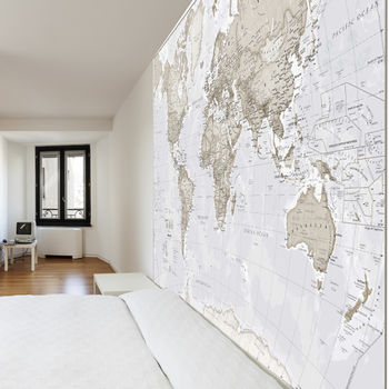 Giant Neutral World Map Mural, 2 of 4