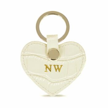 Personalised Leather Heart Key Ring, 5 of 9