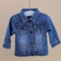 Embroidered Large Initial Name Baby Toddler Denim Jacket, thumbnail 6 of 6