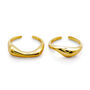 Indra Double Wave Ring Set | 18 K Gold Plated, thumbnail 5 of 9