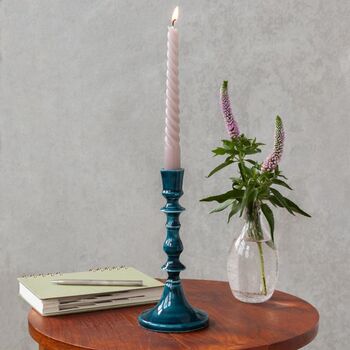 Dark Blue Enamel Candlestick, 3 of 5