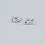 Sterling Silver Carrot Stud Earrings, thumbnail 3 of 5