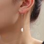 Sterling Silver Genuine Freshwater Baroque Pearl Drop Hook Earrings, thumbnail 2 of 11
