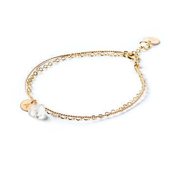 April Quartz Gold And Silk Birthstone Bracelet, 3 of 6