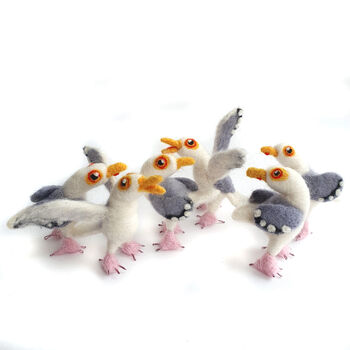 Tiny Seagull Decoration Herring Gull Ornament, 5 of 11