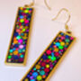 Long Disco Earrings With Colourful Sparkles, thumbnail 11 of 12