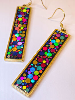 Long Disco Earrings With Colourful Sparkles, 11 of 12