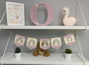 Wooden Letters Nursery Decor New Baby Gift, 3 of 8