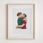 Personalised Couple Portrait – Hand Drawn Watercolour Lgbtq Gift, thumbnail 4 of 11