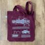 Steam Turbine Burgundy Tote Bag, thumbnail 1 of 2