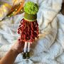 Handmade Curly Ginger Hair Crochet Doll For Kids, thumbnail 3 of 11