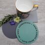 Round Personalised Leather Coaster, thumbnail 2 of 12