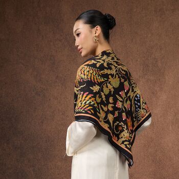 Phoenix Garden Wool Silk Scarf In Gift Box, 4 of 5