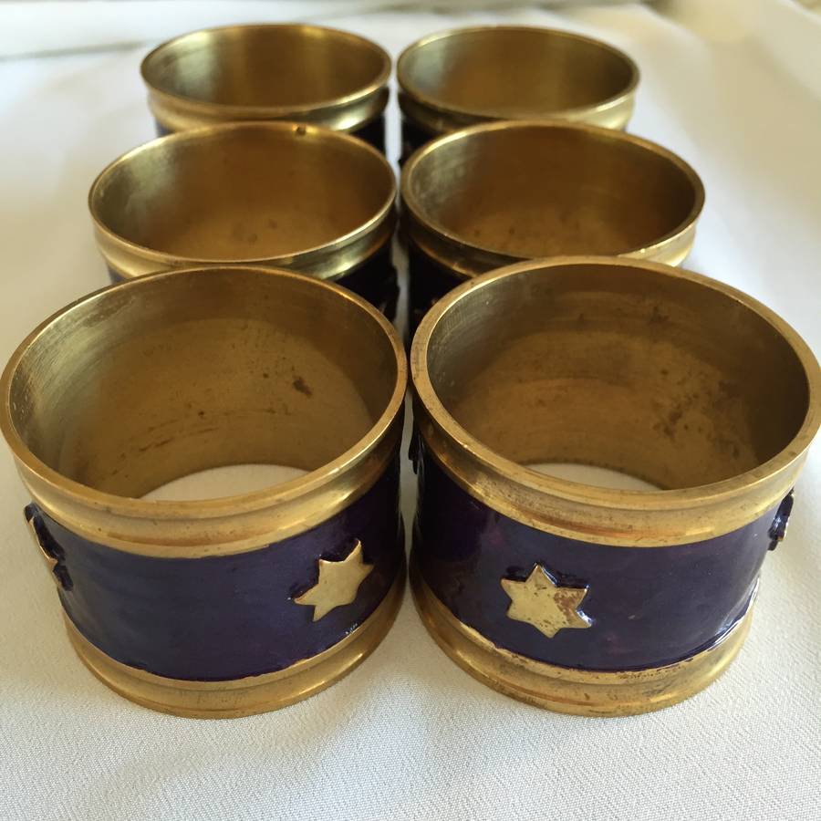 Gold And Navy Star Napkin Rings By Iamia