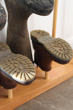 Engraved Wooden Floor Boot Rack, 9 of 12