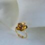 Adjustable Rose Ring Floral Raised Design, 18k Gold Stainless Steel, Waterproof Jewellery, thumbnail 5 of 8