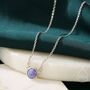 Sterling Silver Lilac Purple Opal Dainty Coin Pendant Necklace, thumbnail 1 of 12