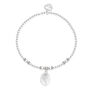 December Birth Flower Silver Plated Beaded Charm Bracelet, thumbnail 2 of 3