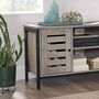 Industrial Tv Stand With Louvered Doors And Storage, thumbnail 2 of 9