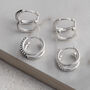 Sterling Silver Cz Double Hoop Huggies, thumbnail 5 of 6