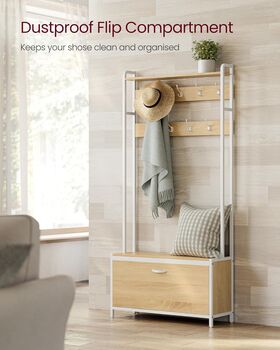 Coat Rack Hall Tree With Bench And Shoe Storage, 4 of 11