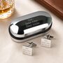 Personalised Classic Shaped Cufflinks With Engraved Gift Box, thumbnail 3 of 8