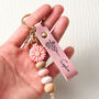 Personalized Floral Beaded Keychain Gift For Her, thumbnail 6 of 8
