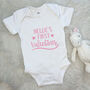 My First Valentines Day Personalised Baby Outfit, thumbnail 2 of 11