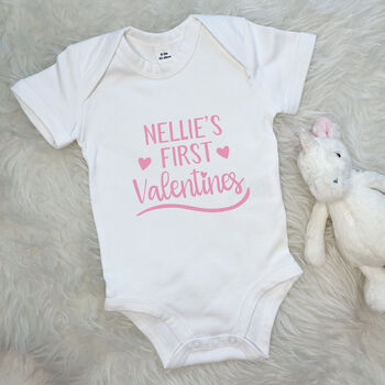 My First Valentines Day Personalised Baby Outfit, 2 of 11
