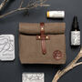 Waxed Cotton Roll Down Ditty Wash Bag, thumbnail 5 of 5