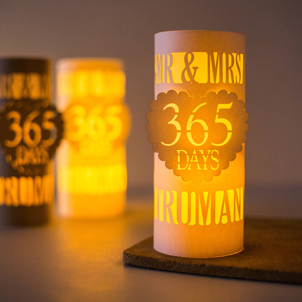 1st Anniversary 365 Days Personalised Lantern, 1 of 7