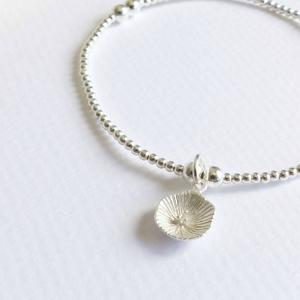 Sterling Silver Beaded Lily Pad Bracelet By EVY Designs